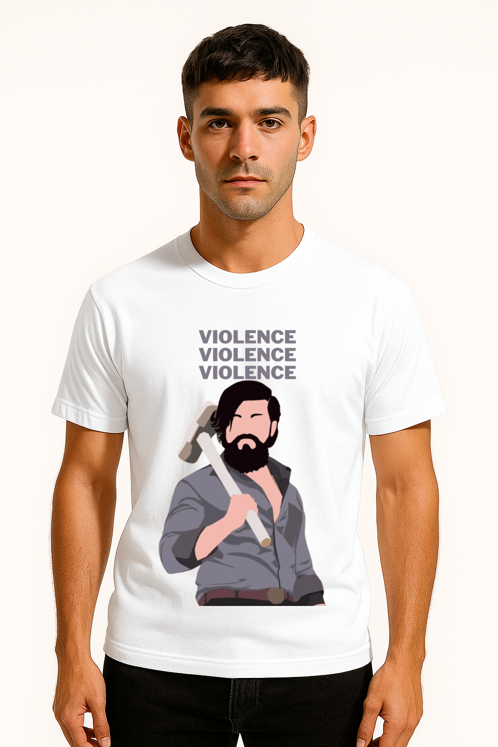 Violence Hammer Pose Graphic T-Shirt