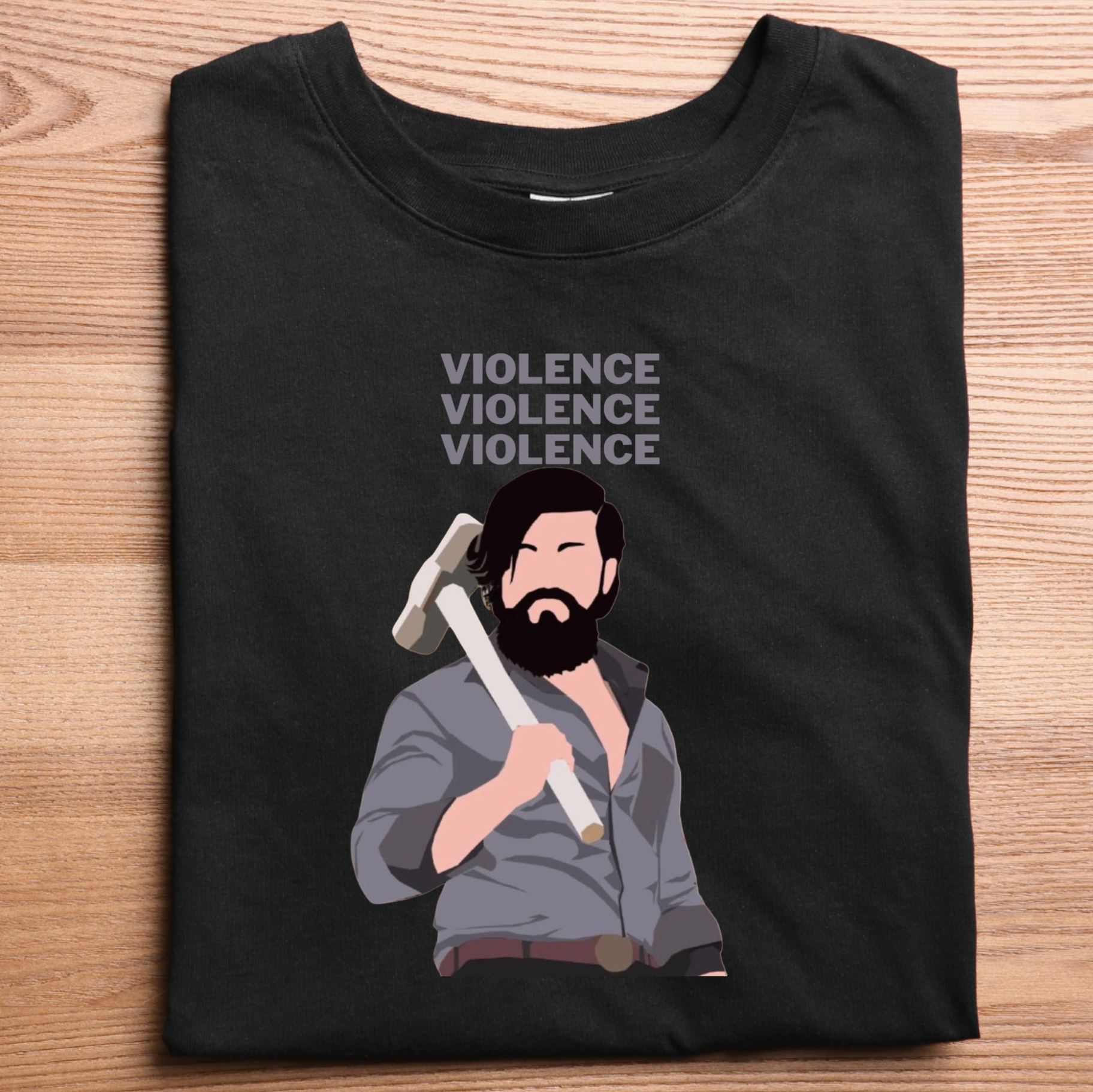 Violence Hammer Pose Graphic T-Shirt