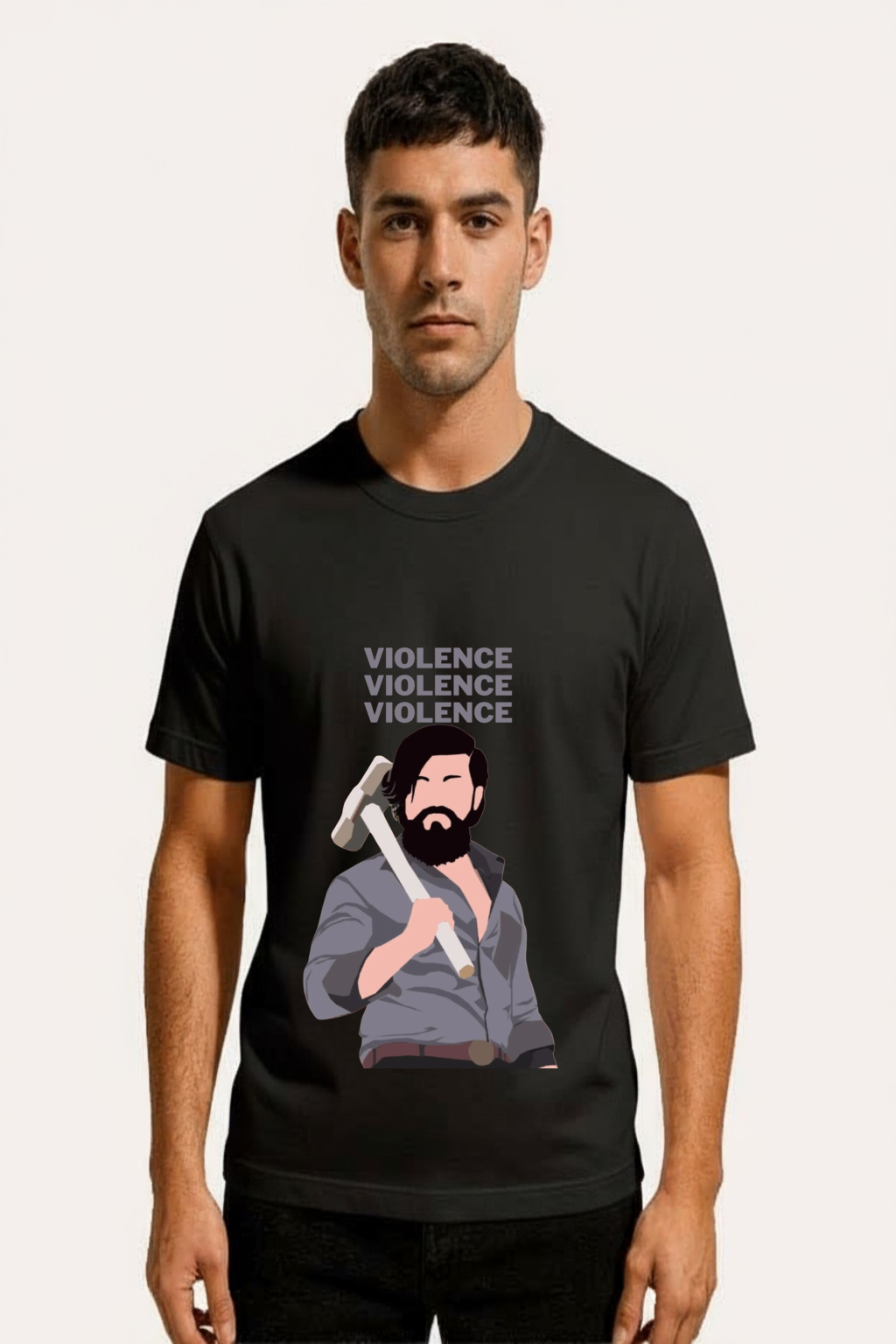 Violence Hammer Pose Graphic T-Shirt