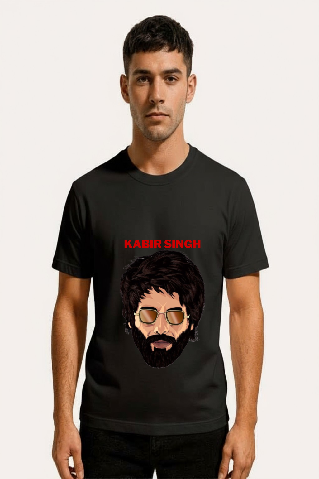 Kabir Singh Bold Face Design Graphic T-Shirt T-