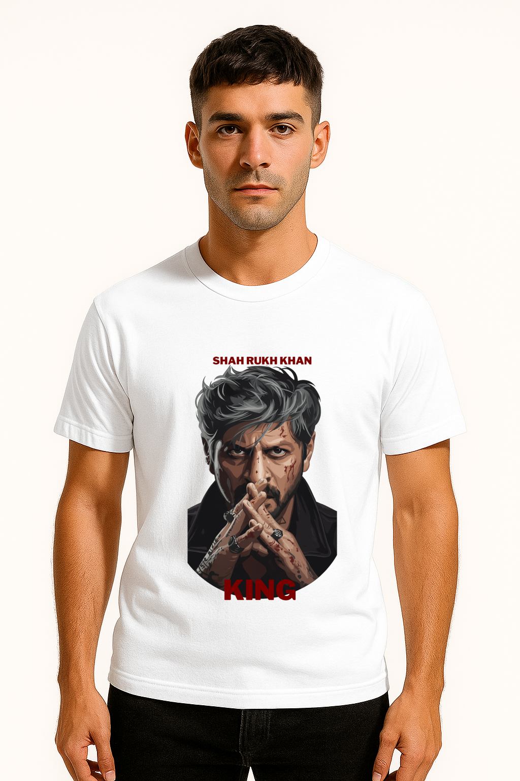 SRK Inspired Style – King Movie Graphic T-Shirt